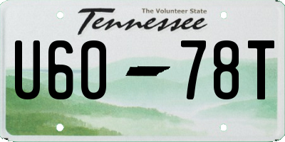 TN license plate U6078T