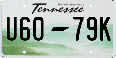 TN license plate U6079K
