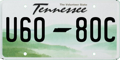 TN license plate U6080C