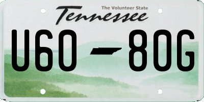 TN license plate U6080G