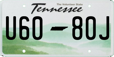 TN license plate U6080J