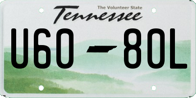 TN license plate U6080L