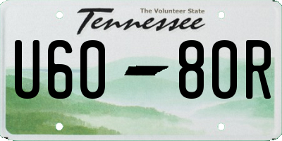 TN license plate U6080R