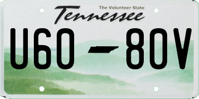 TN license plate U6080V