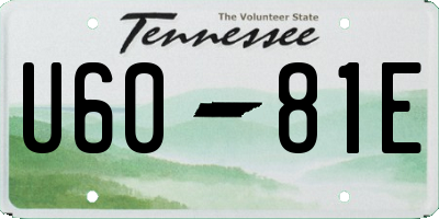 TN license plate U6081E