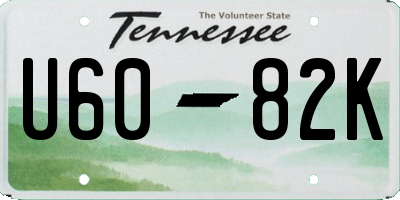 TN license plate U6082K