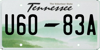 TN license plate U6083A