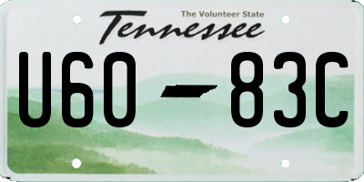 TN license plate U6083C
