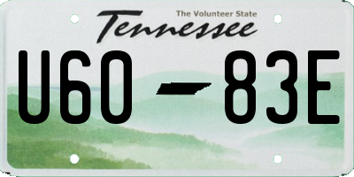 TN license plate U6083E