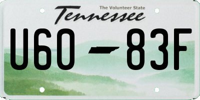 TN license plate U6083F