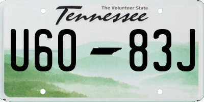 TN license plate U6083J
