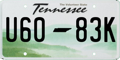 TN license plate U6083K