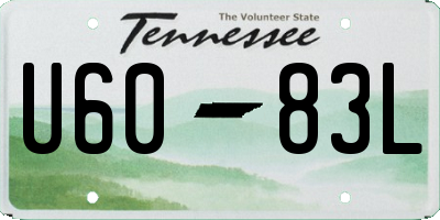 TN license plate U6083L