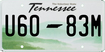 TN license plate U6083M
