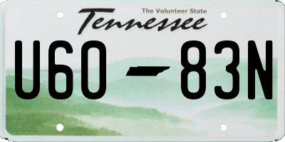 TN license plate U6083N