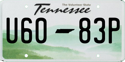 TN license plate U6083P