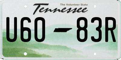 TN license plate U6083R