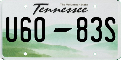 TN license plate U6083S