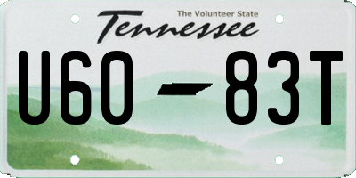 TN license plate U6083T