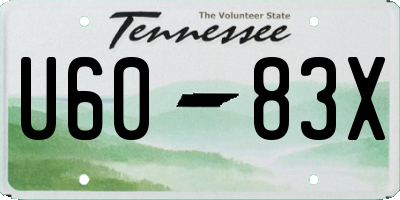 TN license plate U6083X