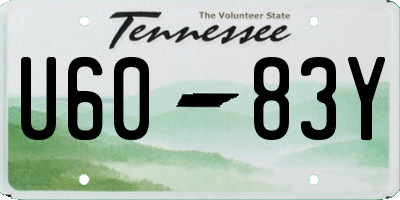 TN license plate U6083Y