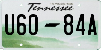 TN license plate U6084A