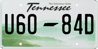 TN license plate U6084D