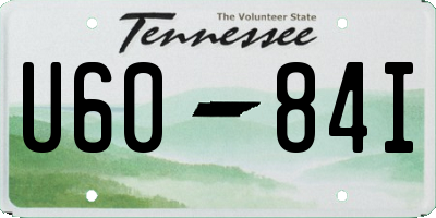 TN license plate U6084I