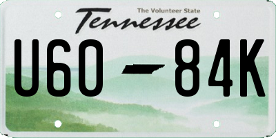 TN license plate U6084K