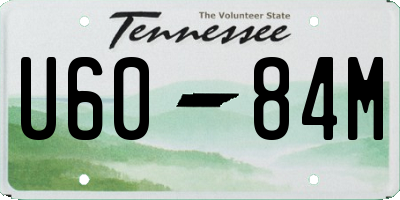 TN license plate U6084M