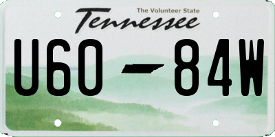 TN license plate U6084W