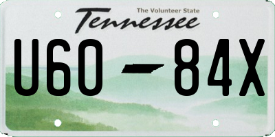 TN license plate U6084X