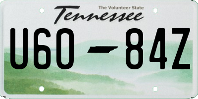 TN license plate U6084Z