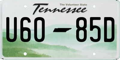 TN license plate U6085D