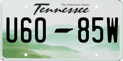 TN license plate U6085W