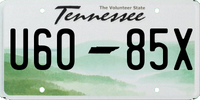 TN license plate U6085X
