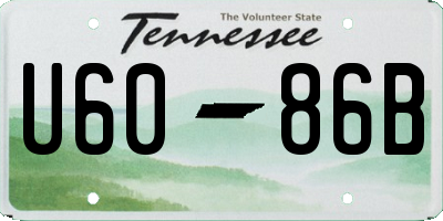 TN license plate U6086B