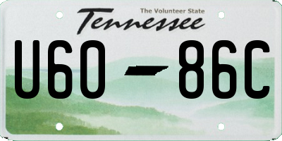 TN license plate U6086C