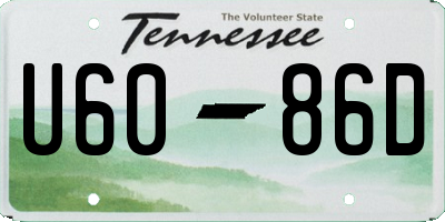 TN license plate U6086D