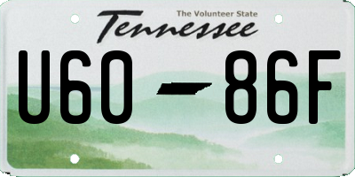 TN license plate U6086F
