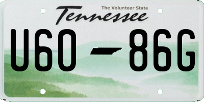 TN license plate U6086G