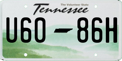 TN license plate U6086H