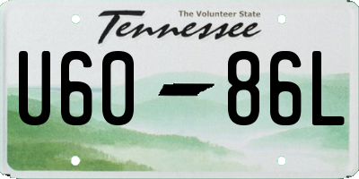 TN license plate U6086L