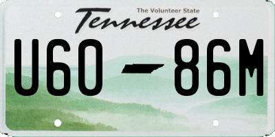 TN license plate U6086M