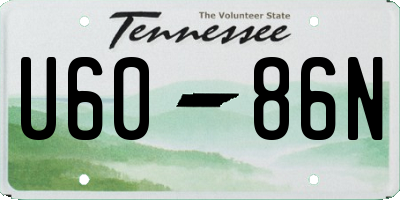 TN license plate U6086N