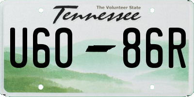 TN license plate U6086R