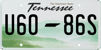 TN license plate U6086S