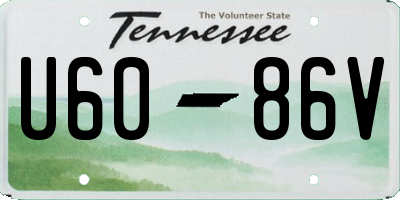 TN license plate U6086V