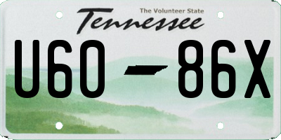 TN license plate U6086X