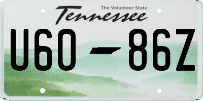 TN license plate U6086Z